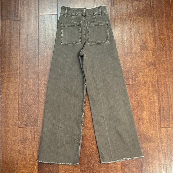 Miou Muse Straight Wide Leg Denim Pants in Mushroom, Size Small (XS Waist) - Picture 11 of 15